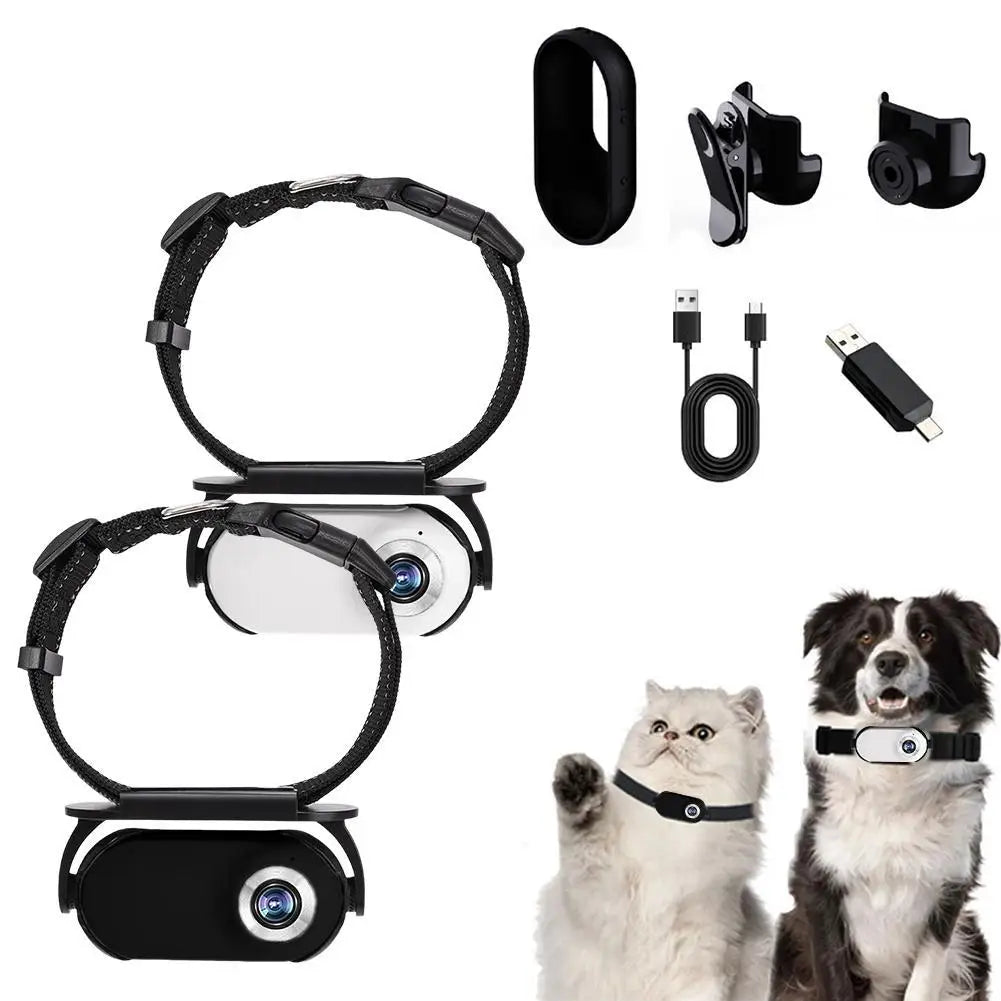 Pet Collar Camera: No WiFi Needed, 170° Wide-Angle Lens, Mini Action Camera for Outdoor Adventures & Real-Time Video Tracking