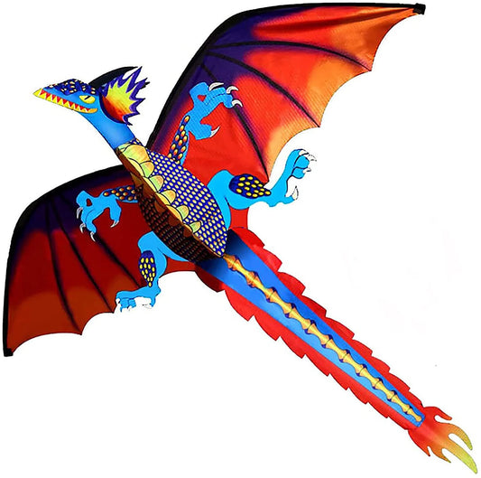 New High-Quality Classical Dragon Kite – 140cm x 120cm Single Line with Tail, Includes Handle and String, Great Flying Kite by Hengda