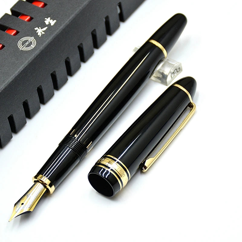 Piston-Filling Fountain Pen – Blue & Black Resin Body with EF/F Nib