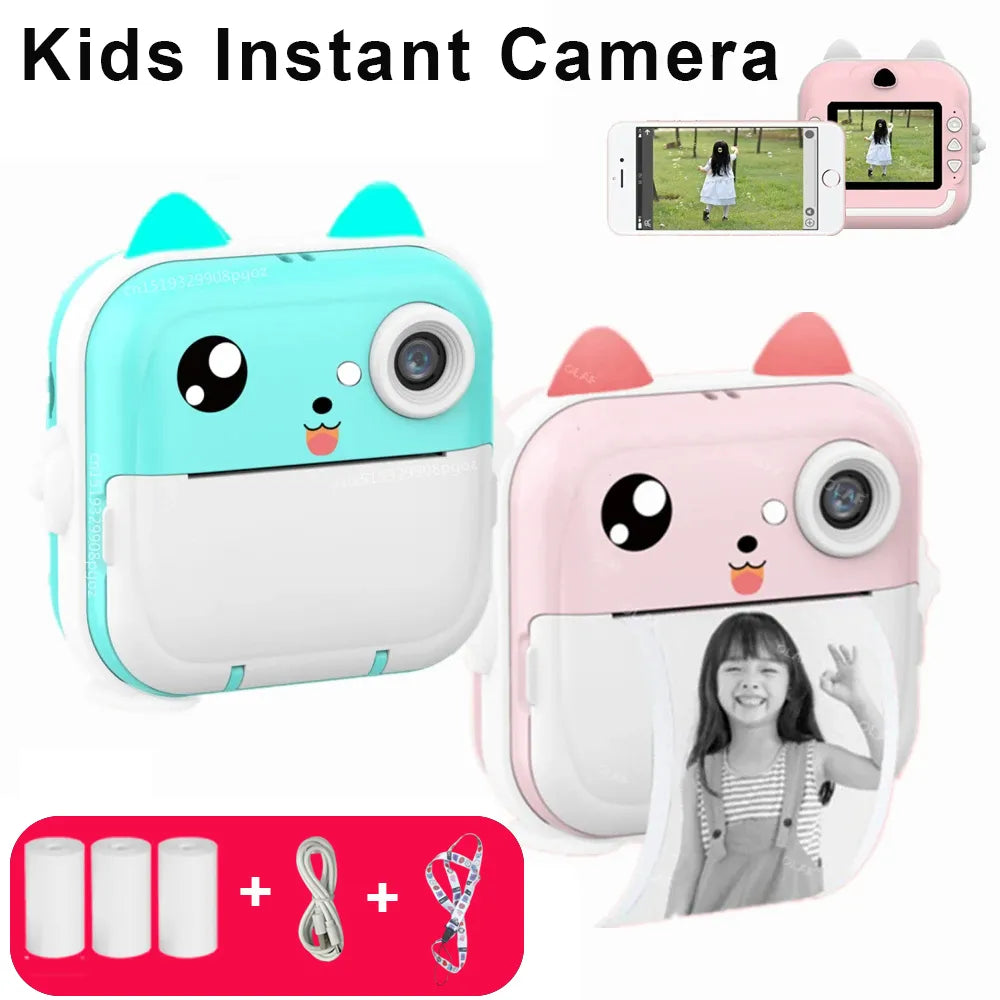 Digital Kids Camera with Instant Print: Mini Thermal Printer, Photo and Video Capabilities, Educational Toy Gift