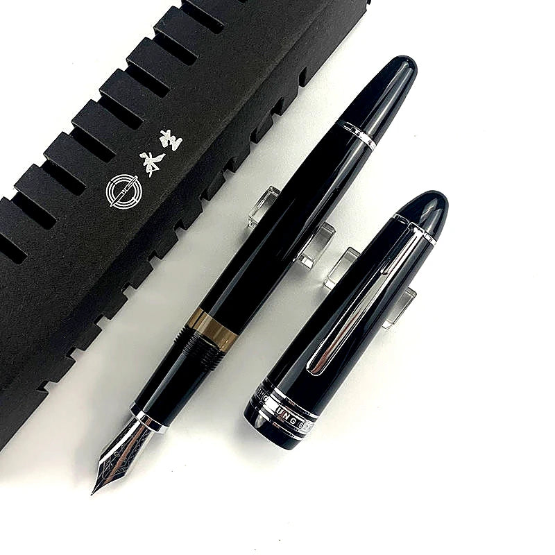 Piston-Filling Fountain Pen – Blue & Black Resin Body with EF/F Nib