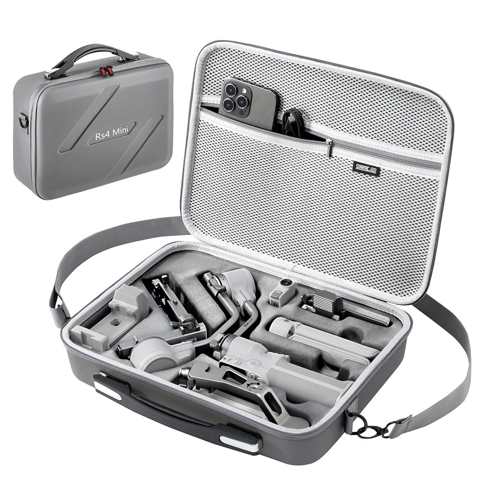 Waterproof Protective Case for DJI RS4 Mini – PU Leather Anti-Scratch Travel Storage Box