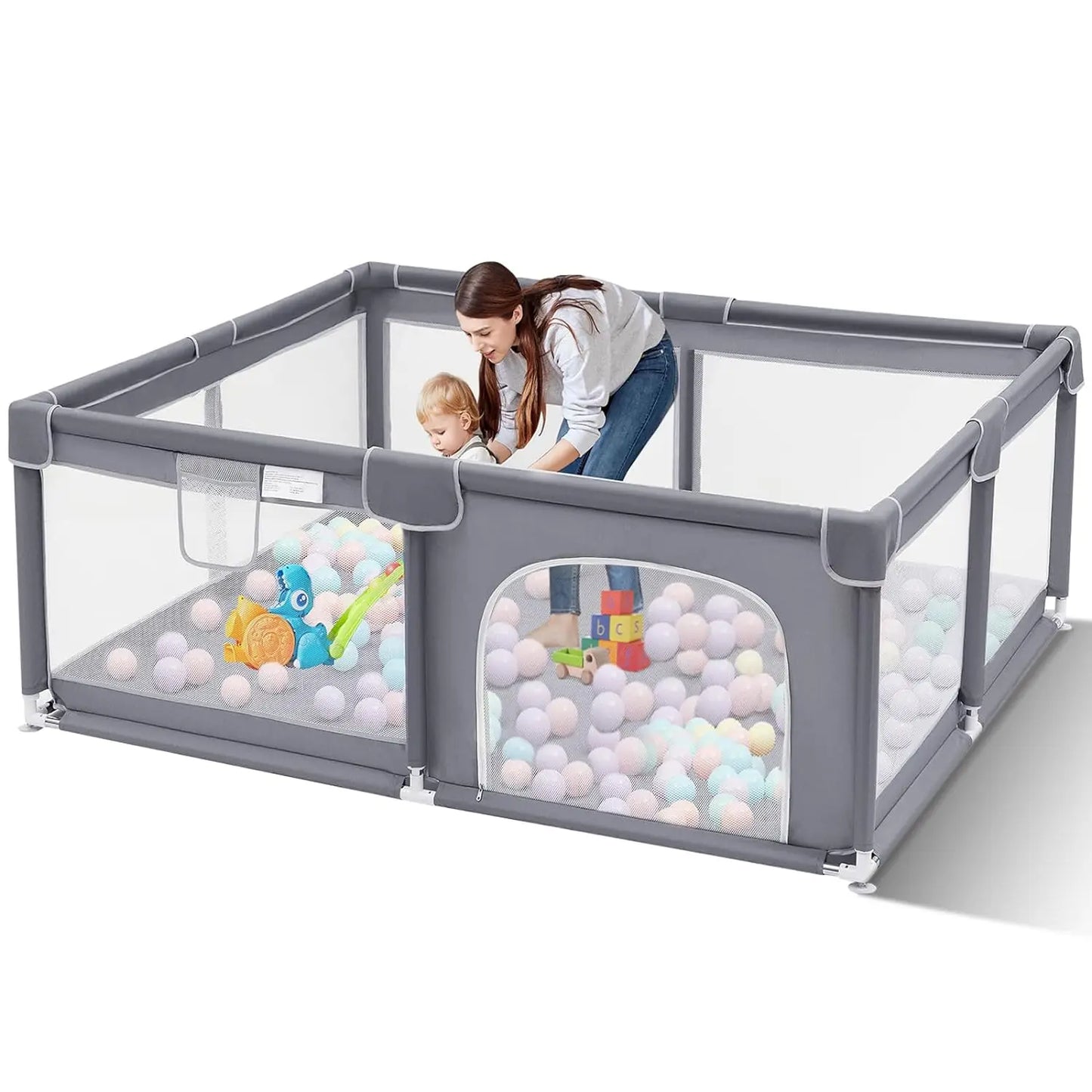 Extra Large Baby Playpen and Playard: Portable Play Area for Babies, Toddlers, and Pets – Safe and Spacious for Indoor Fun!