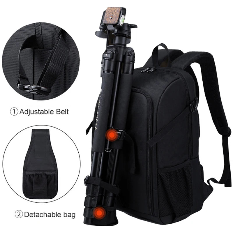 🎒 Large-Capacity Waterproof DSLR Camera Backpack with Tripod Holder & Rain Cover – For Canon, Nikon, Sony, Pentax & More