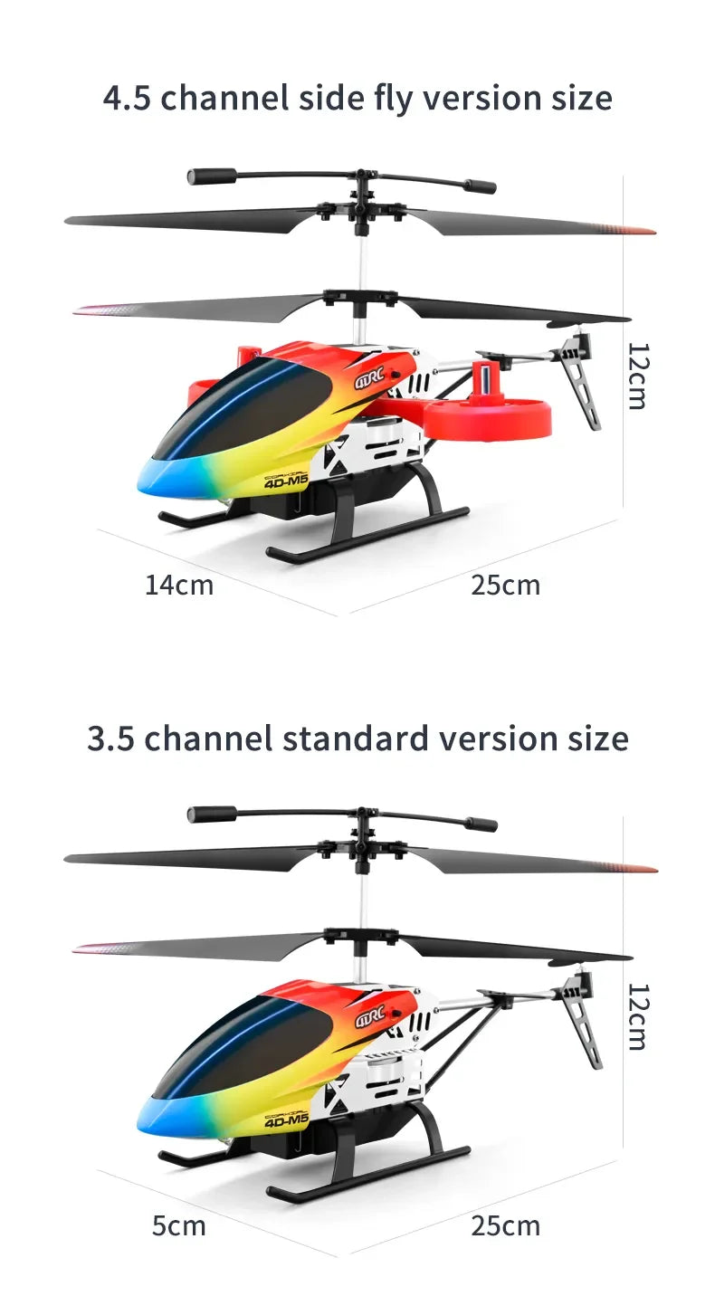 Enhanced M5 Remote Control Helicopter: Altitude Hold, 3.5 Channels, Gyro, LED Lights - Durable Airplane Drone Toy Gift