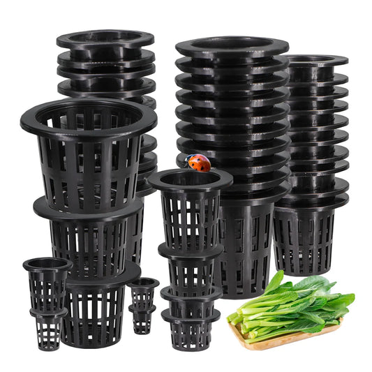 10-Pack Heavy-Duty Hydroponic Net Pots – Slotted Mesh Planting Baskets for Aquaponics, Orchids & Greenhouse Use