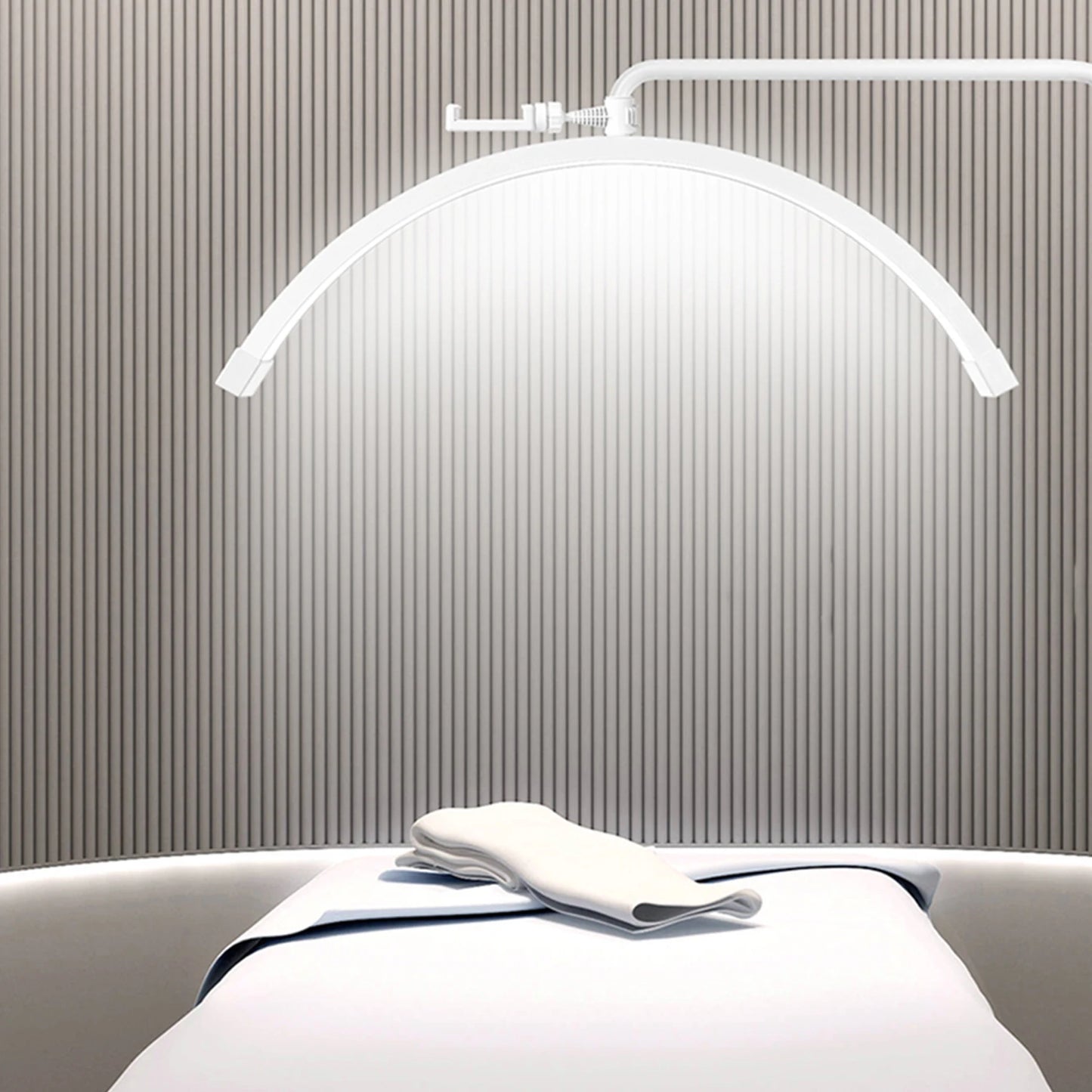 FOSOTO 45W LED Half-Moon Ring Light: Perfect for Photography, Beauty Salons, Tattoos, Lashes, & Nails – Includes Phone Clip!