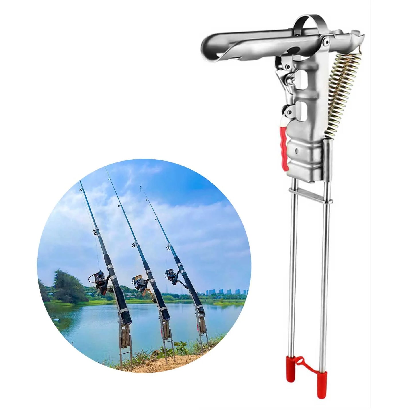 Hands-Free Hooksets: Auto-Spring Fishing Rod Holder That Does the Work for You