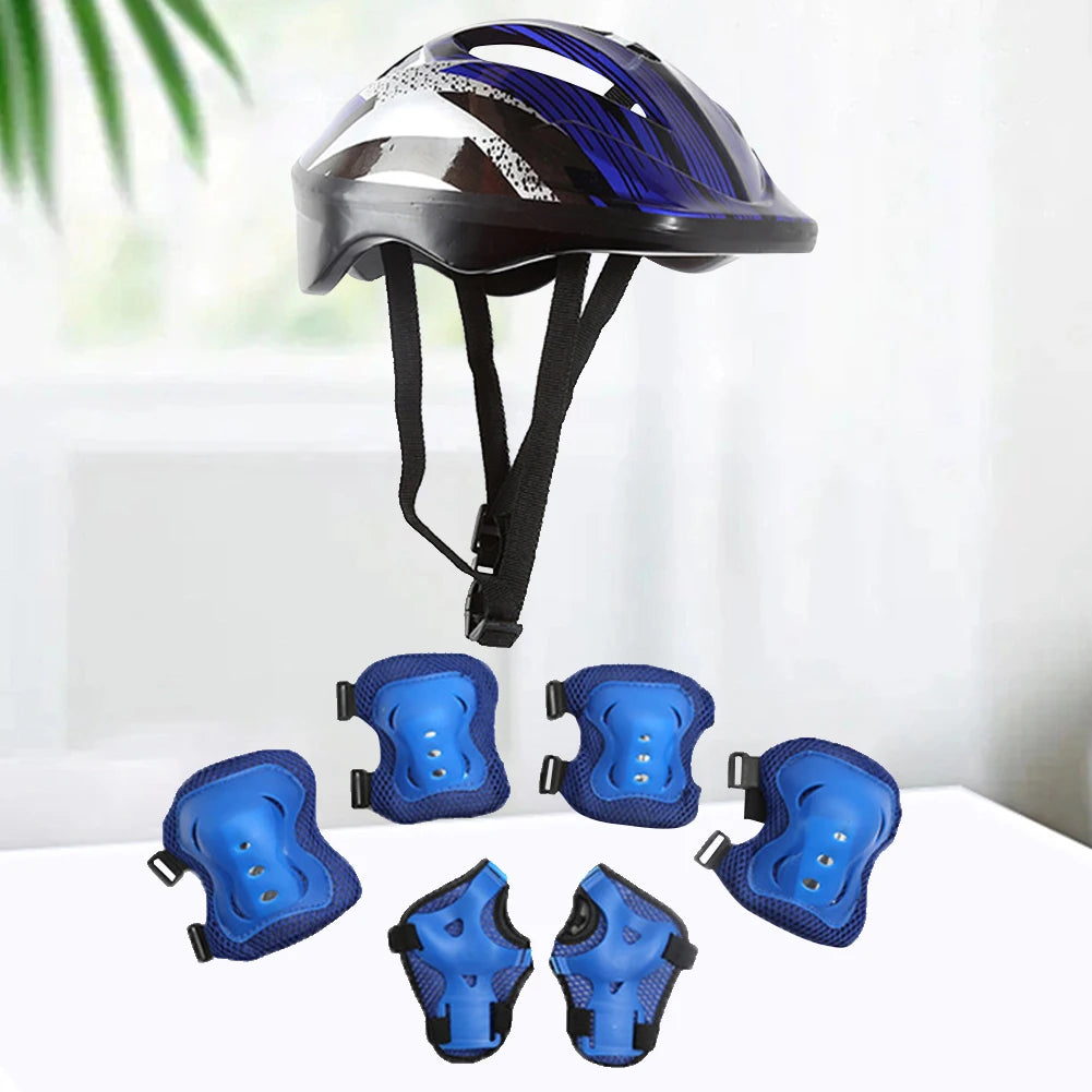 7-Piece Kids Bike Safety Gear Set – Helmet, Knee & Elbow Pads, Wrist Guards for Cycling, Skating & Outdoor Sports