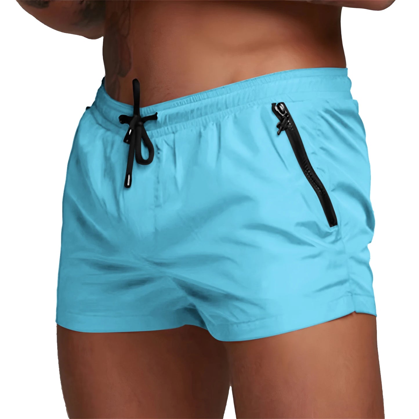 Stay Cool & Ready: Quick-Dry Swim Trunks with Zipper Pockets for All-Day Comfort