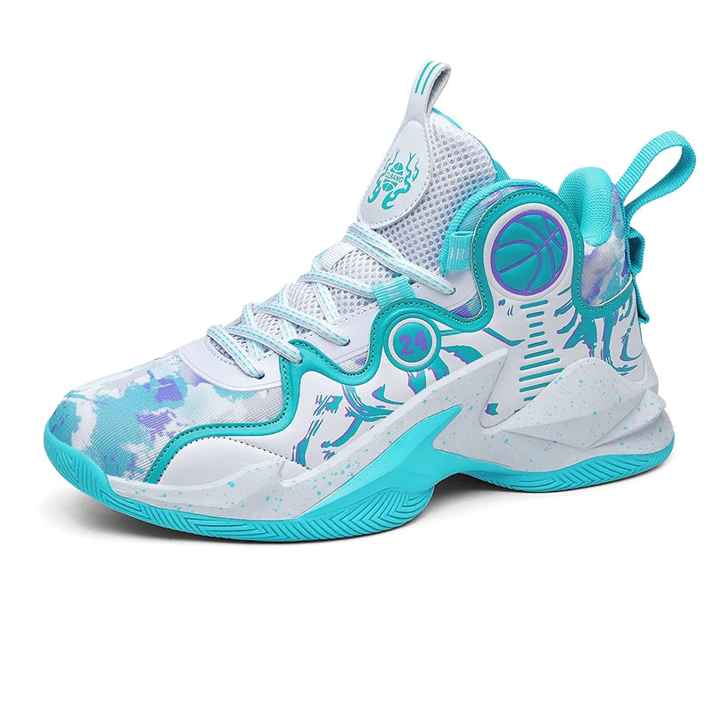 Men's Basketball Shoes – Breathable, No-Slip Outdoor Training Sneakers with Trendy Graffiti Design