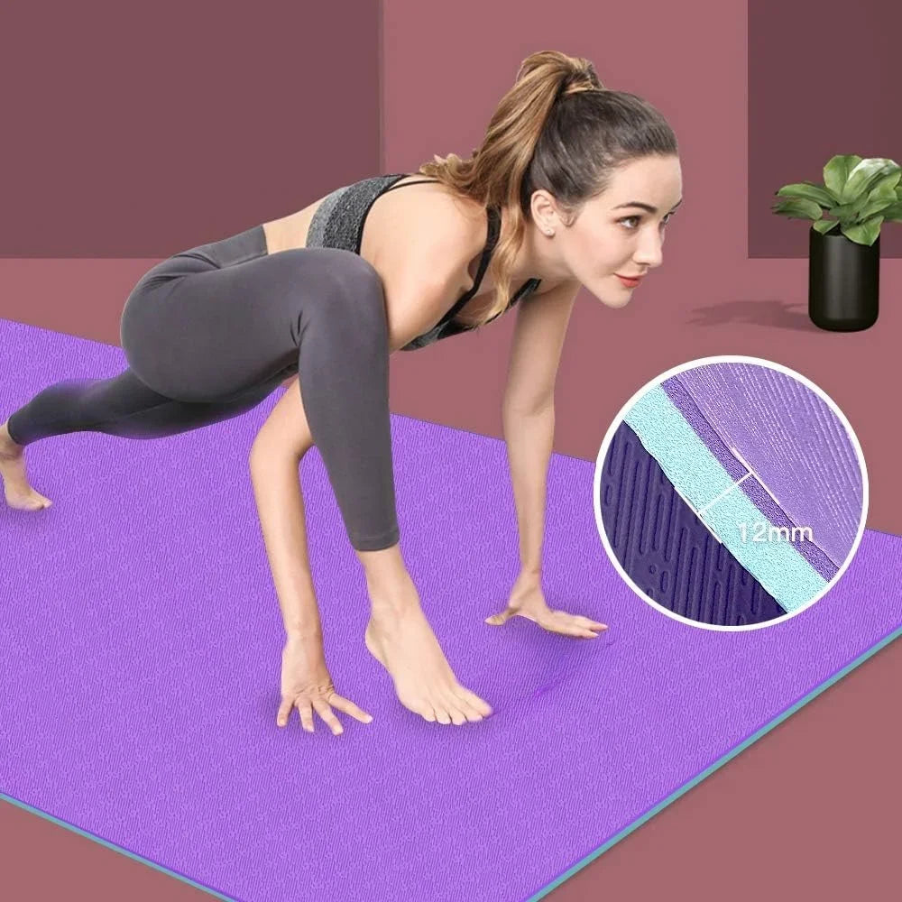 Extra Thick TPE Yoga Mat – 72"x 32" with 1/2 Inch Thickness, High Density Anti-Tear Design for Home Gym and Yoga Practice