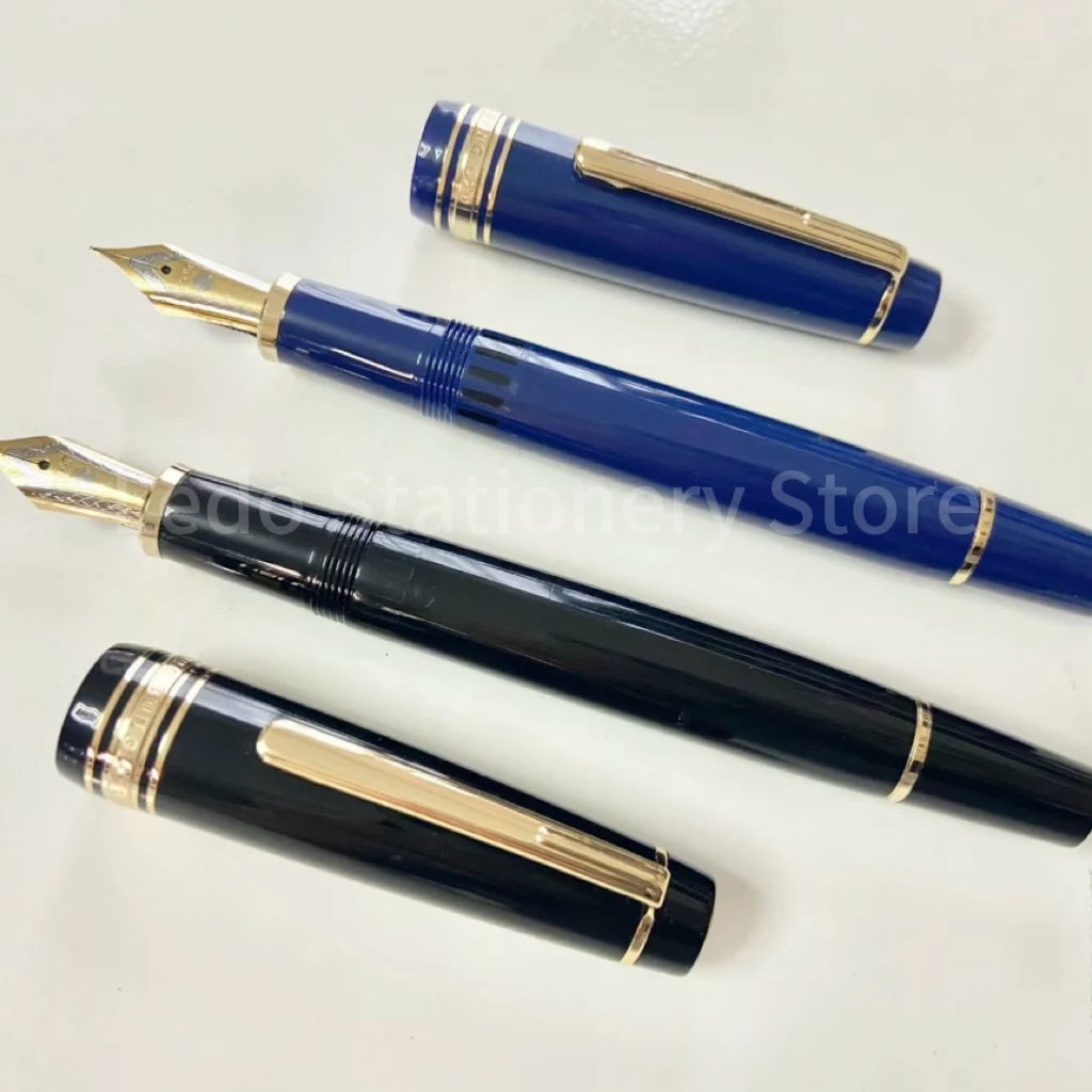 Piston-Filling Fountain Pen – Blue & Black Resin Body with EF/F Nib