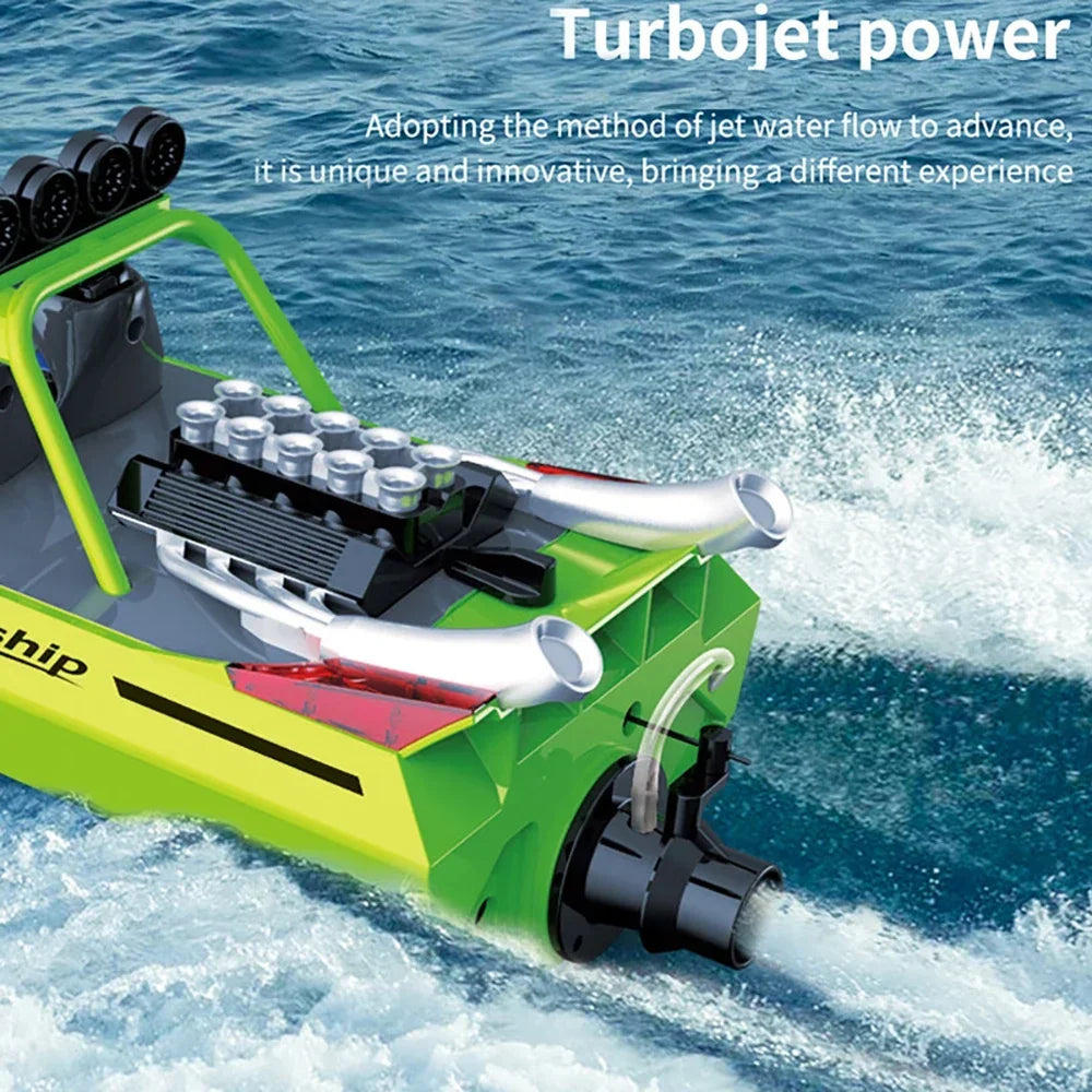 High-Speed RC Jet Boat with Turbojet Pump – TY725 Remote Control Boat with Low Battery Alert – Fast Racing Toy for Kids & Adults