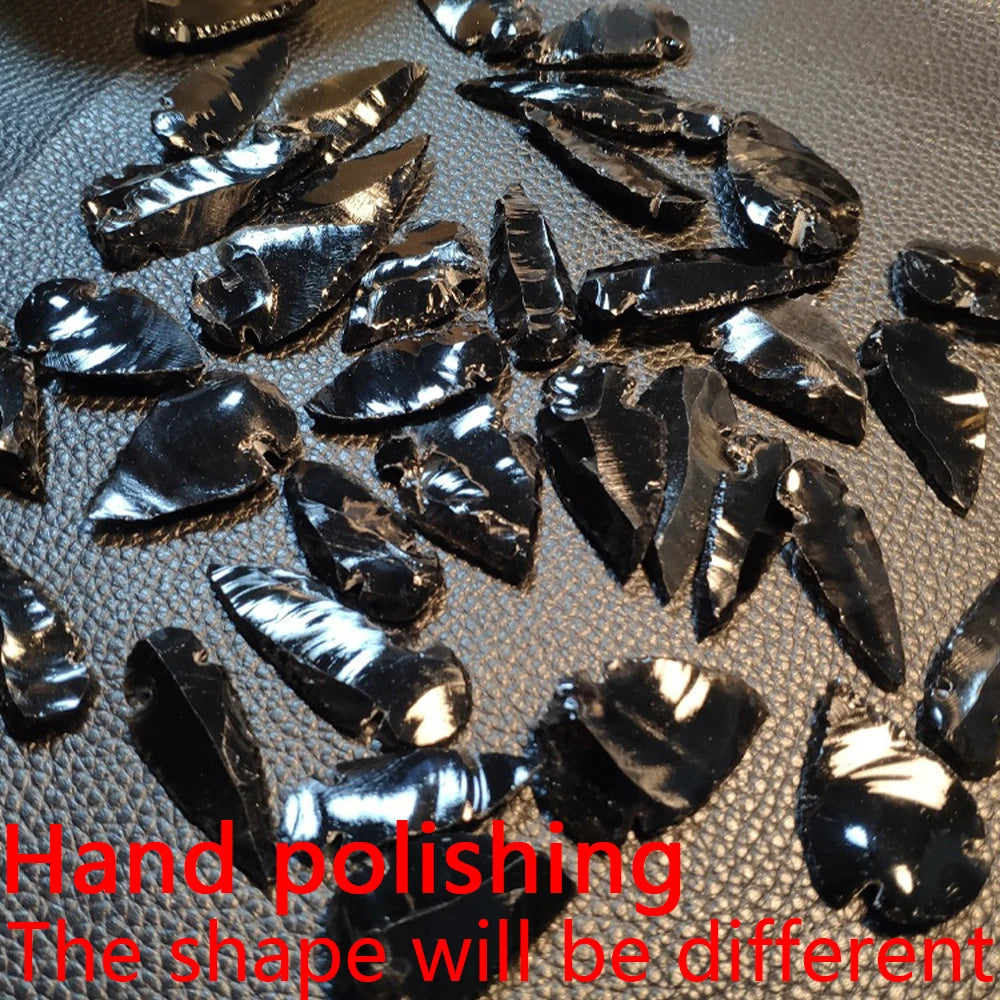 🔮 Natural Obsidian Arrowhead Gemstone – Handcrafted Reiki Healing Crystal