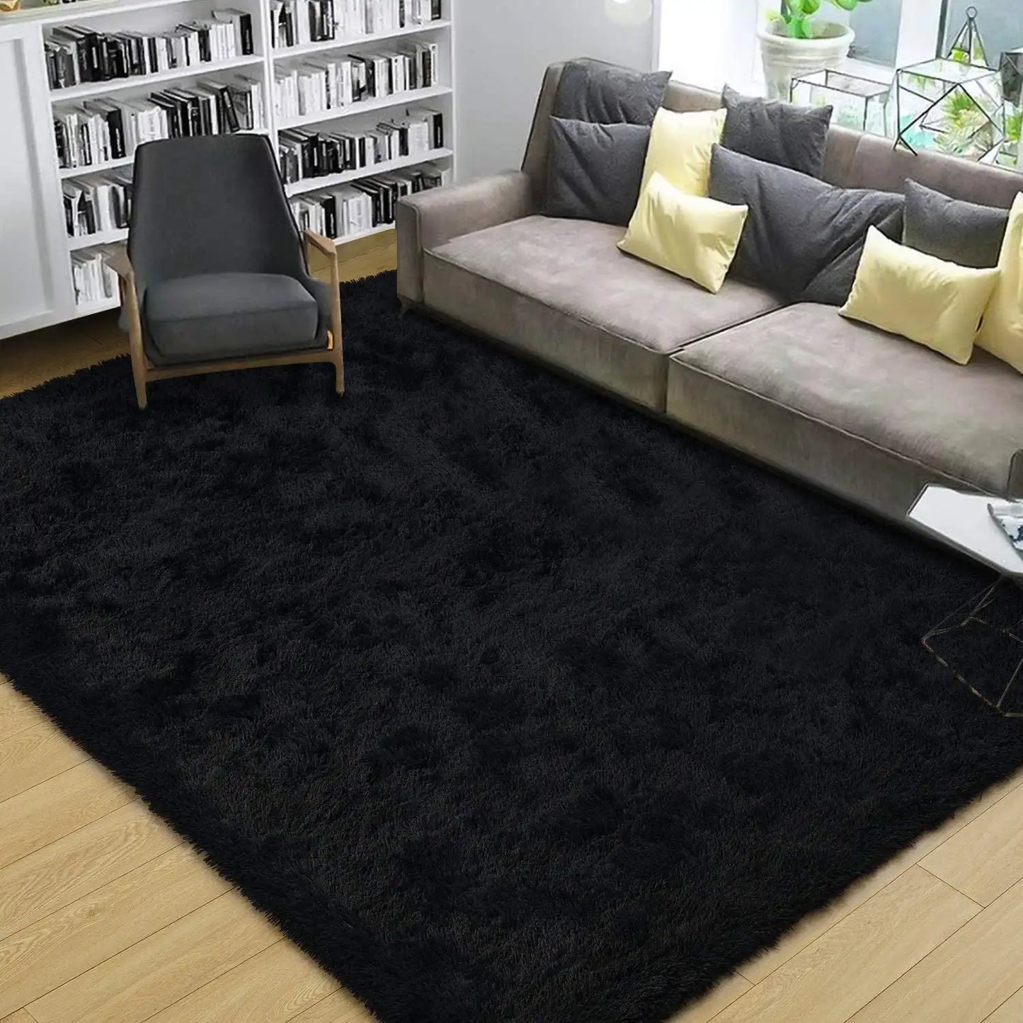 Fluffy Area Rug – Soft Fuzzy Bedroom & Living Room Carpet, Non-Slip Design for Kids' Rooms & Hardwood Floors