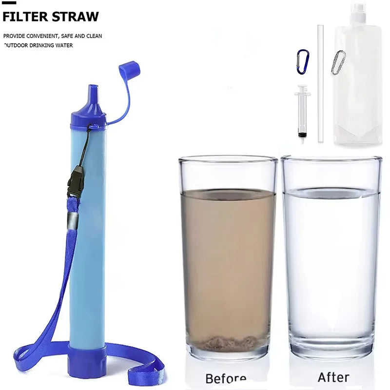 Emergency Portable Water Filter – Fast-Acting Lightweight Purifier for Outdoor Survival, Camping & Hiking