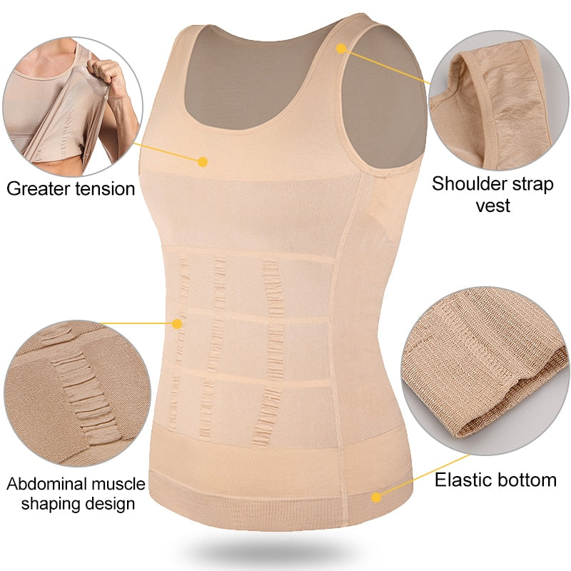 Enhance Your Gym Workout with a Slimming Body Shaper Vest Shirt: Abdominal Control and Tummy Compression for Men