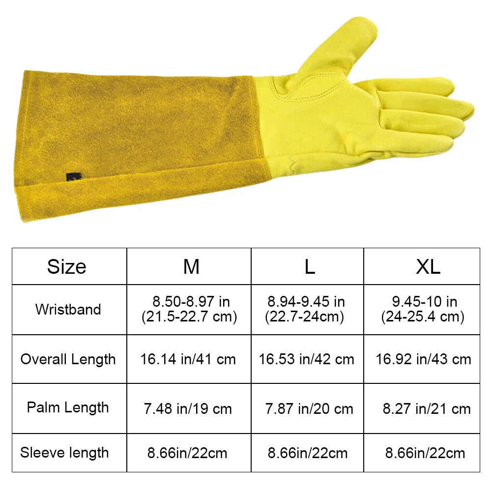 2-Pack Leather Gauntlet Gloves: Breathable, Long Sleeve for Rose Pruning – Perfect Gardening Gloves for Men & Women!