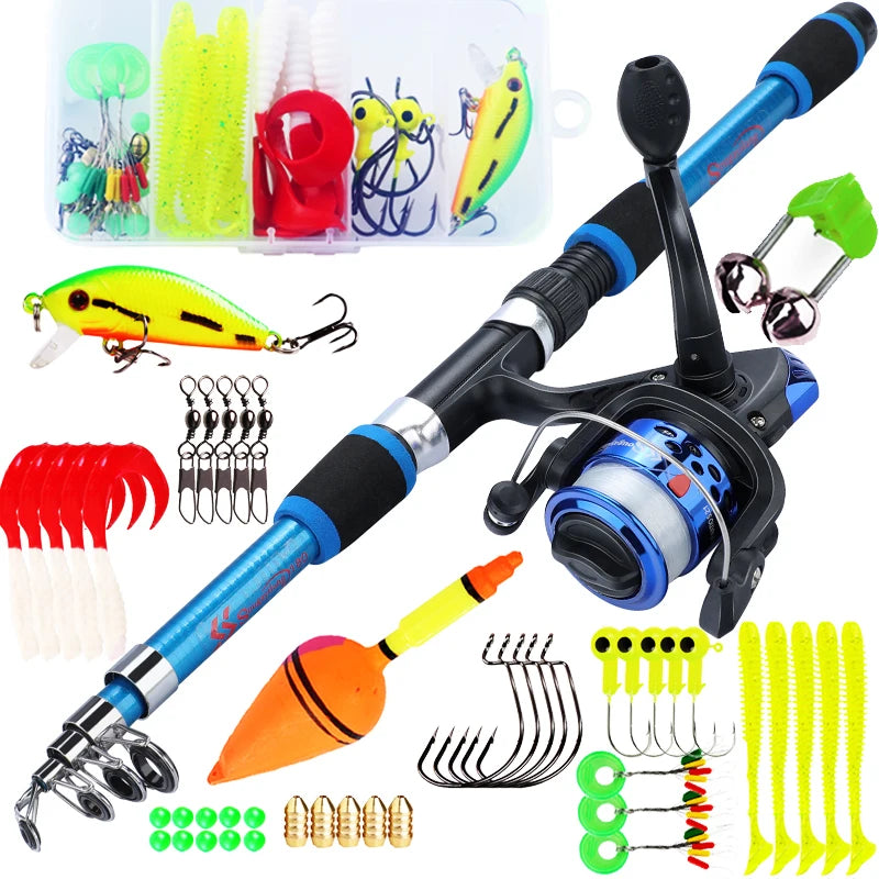 Sougayilang Telescopic Fishing Rod & Reel Combo: 1.8M Spinning Rod with 5.2:1 3BB Reel, 5kg Max Drag – Complete Fishing Kit!