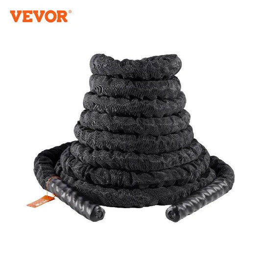 VEVOR Battle Rope – Heavy Weighted Polyester Exercise Rope with Protective Sleeve & Anchor Kit for Strength Training