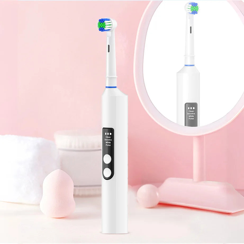 Rotating Electric Toothbrush – Rechargeable Adult Toothbrush with Visual Display, Perfect Gift for Couples