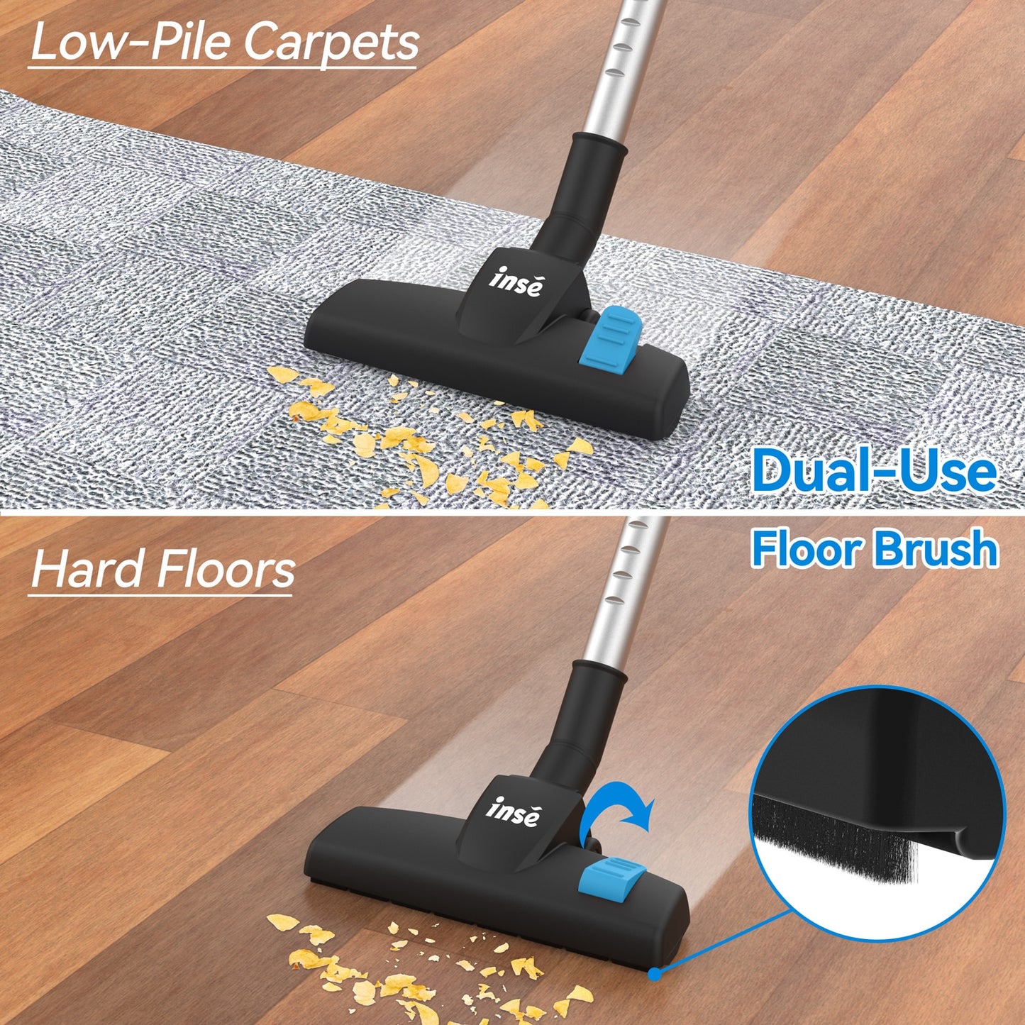 Experience Exceptional Cleaning Performance with the INSE I5 Corded Vacuum Cleaner - 18Kpa Powerful Suction, 600W Motor, Perfect for Home, Pet Hair, and Hard Floors