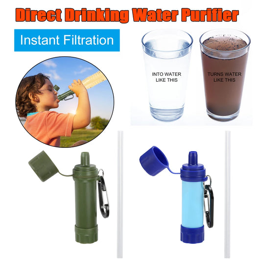 ABS Camping Water Filter Straw Kit – Professional Outdoor Water Purifier System for Emergency Survival & Hiking
