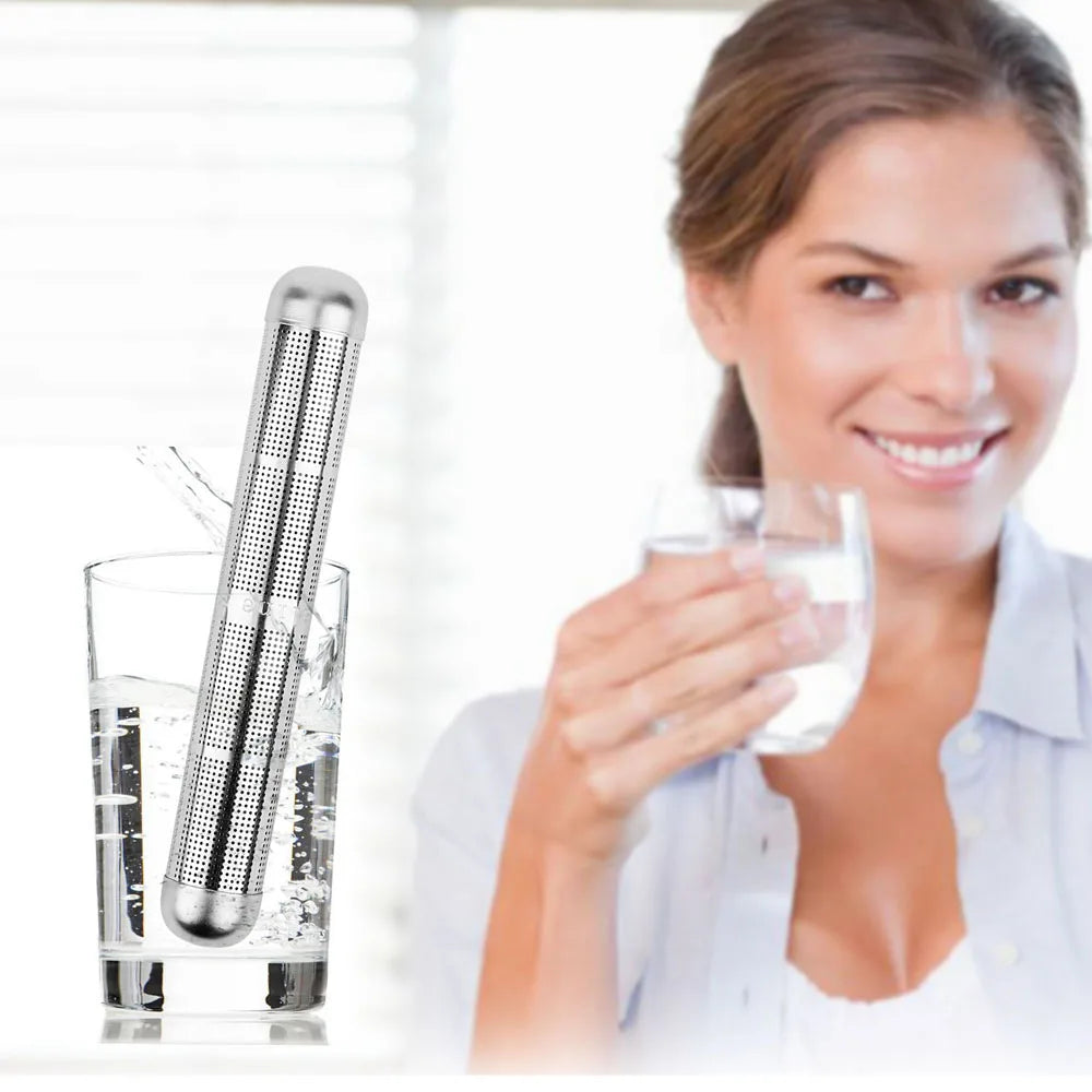 Portable Hydrogen Alkaline Water Stick: pH Balance Ionizer, Mineral Purifier, Stainless Steel Filter for Travel