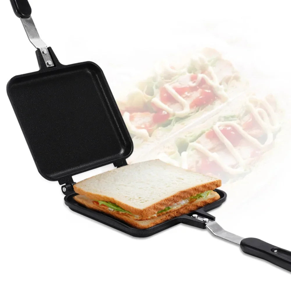 Gas Non-Stick Sandwich Maker: Iron Bread Toast Breakfast Machine, Waffle and Pancake Baking, Barbecue Oven Mold, Grill, and Frying Pan