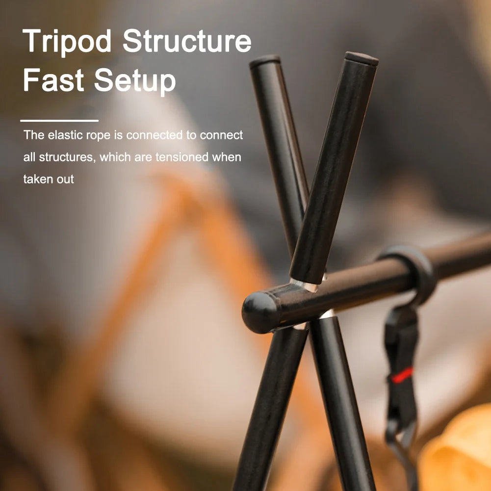 Lightweight Aluminum Camping Triangle Rack – Foldable Storage Stand with Hooks for Picnic, BBQ & Hiking