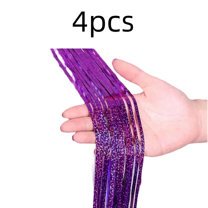 2-Pack Metallic Tinsel Fringe Curtains – 2x1M Glitter Party Backdrops for Birthday, Wedding, Bachelorette & Event Decor