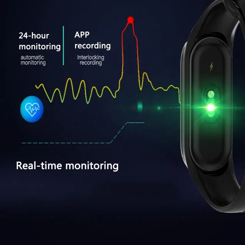 M4 Smart Fitness Wristband – Color Screen Pedometer Watch with Heart Rate & Blood Pressure Monitor, Step Counter, Sleep Tracker