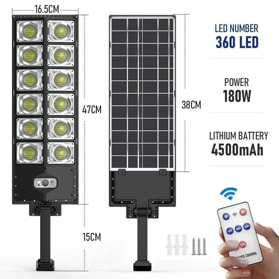 Powerful Outdoor Solar Lights with 4/6/8/10/12 Heads - 504 LED Garden Lamp, Waterproof Motion Sensor Street Light