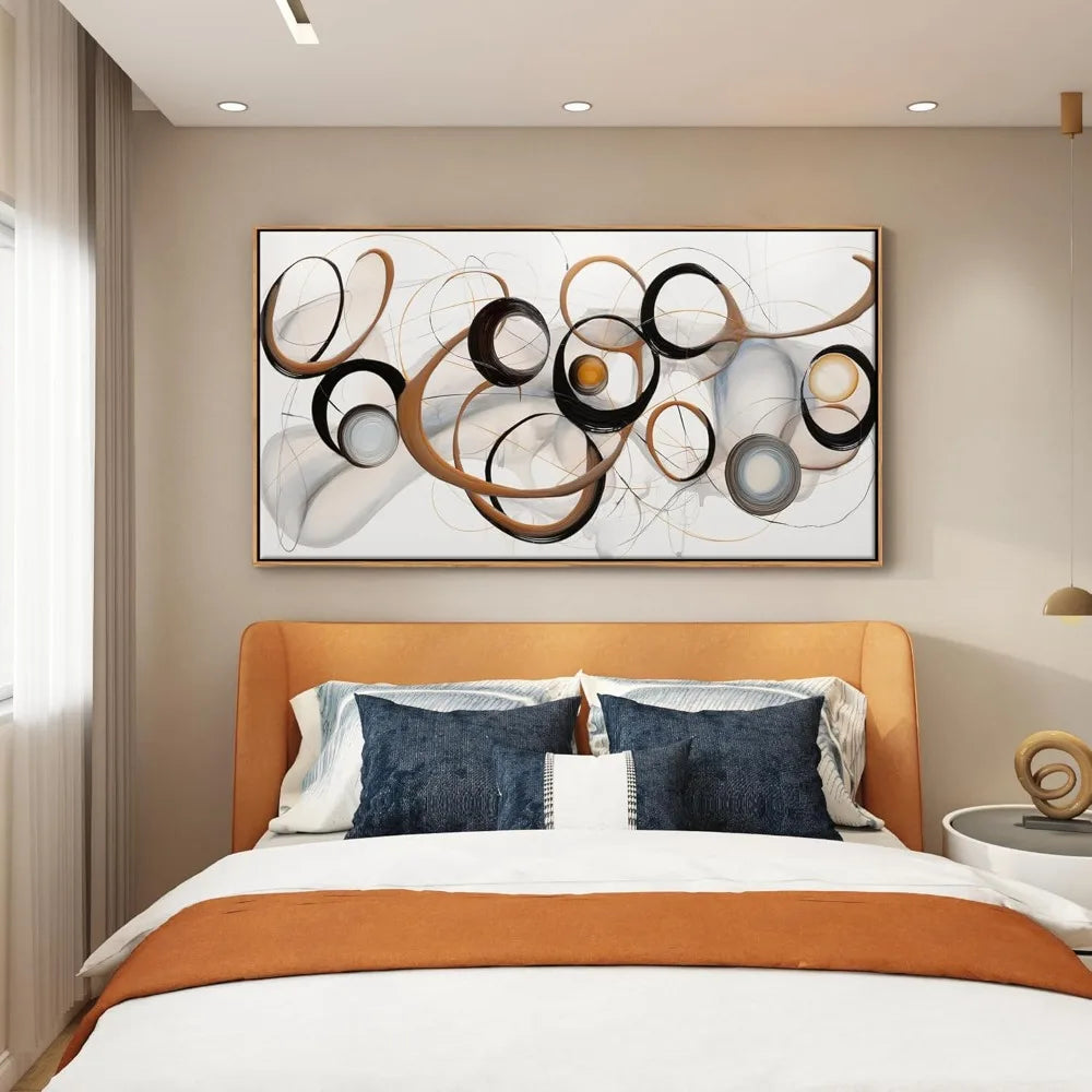 Elegant Abstract Canvas Wall Art – Framed Artwork for Living Room, Bedroom, or Office