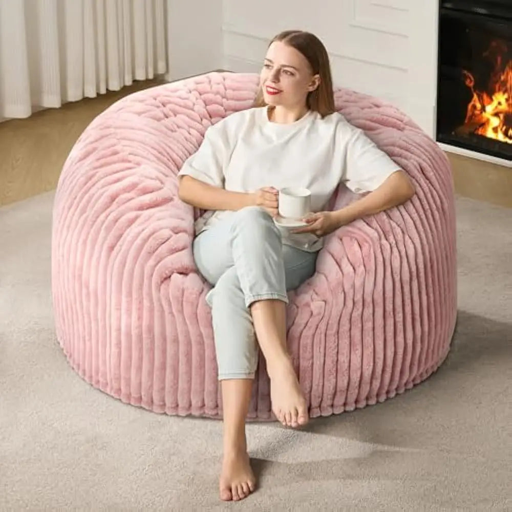 Ultimate Chill Spot: Oversized Ergonomic Bean Bag for Gaming & Lounging