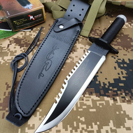 Tactical Fixed Blade Survival Knife – High Hardness 9Cr18Mov Steel with Paracord Handle for Outdoor & Combat Use