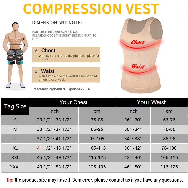 Enhance Your Gym Workout with a Slimming Body Shaper Vest Shirt: Abdominal Control and Tummy Compression for Men