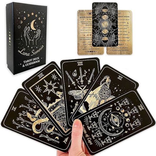 Luna Somnia Tarot Deck – 78 Celestial Cards for Witchy Divination, Astrology, and Starry Dream Readings