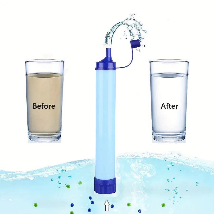 Portable Water Filter Straw: Personal Filtration System for Emergency Survival, Camping, Hiking, and Climbing - Single Unit