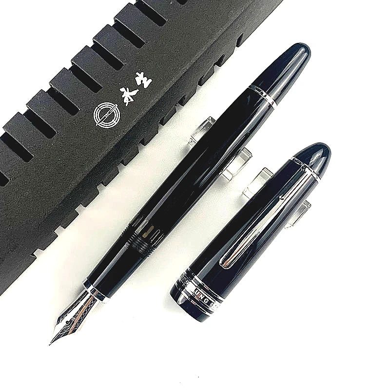 Piston-Filling Fountain Pen – Blue & Black Resin Body with EF/F Nib
