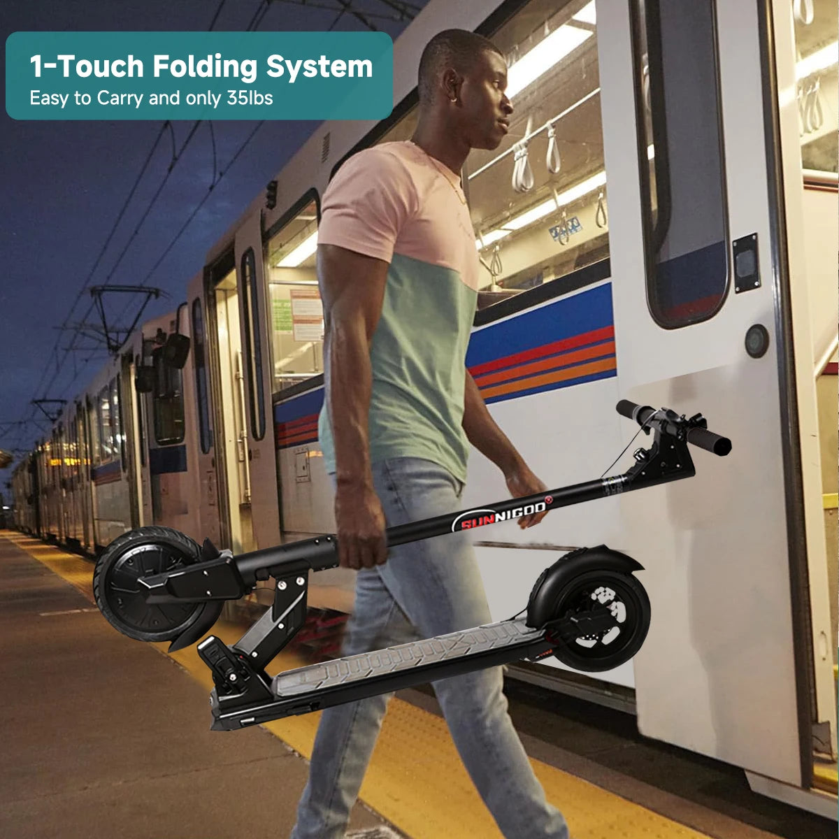 Lightweight 36V Electric Scooter – 15.5mph, 21-Mile Range, Foldable and Anti-Skid