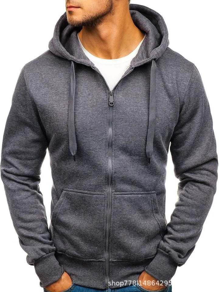 Stay Stylish this Autumn: Men's Slim Fit European Cardigan with Zipper