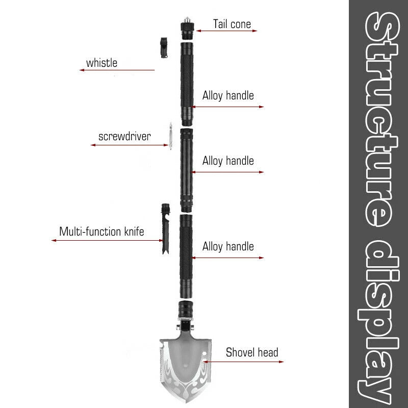 Unlock Versatility with the Multifunctional Shovel Ax Set - Your Essential Survival Kit, Featuring a Folding Tactical Hatchet, Spade, Tomahawk, and Portable Outdoor Tools for Camping and Garden Activities.