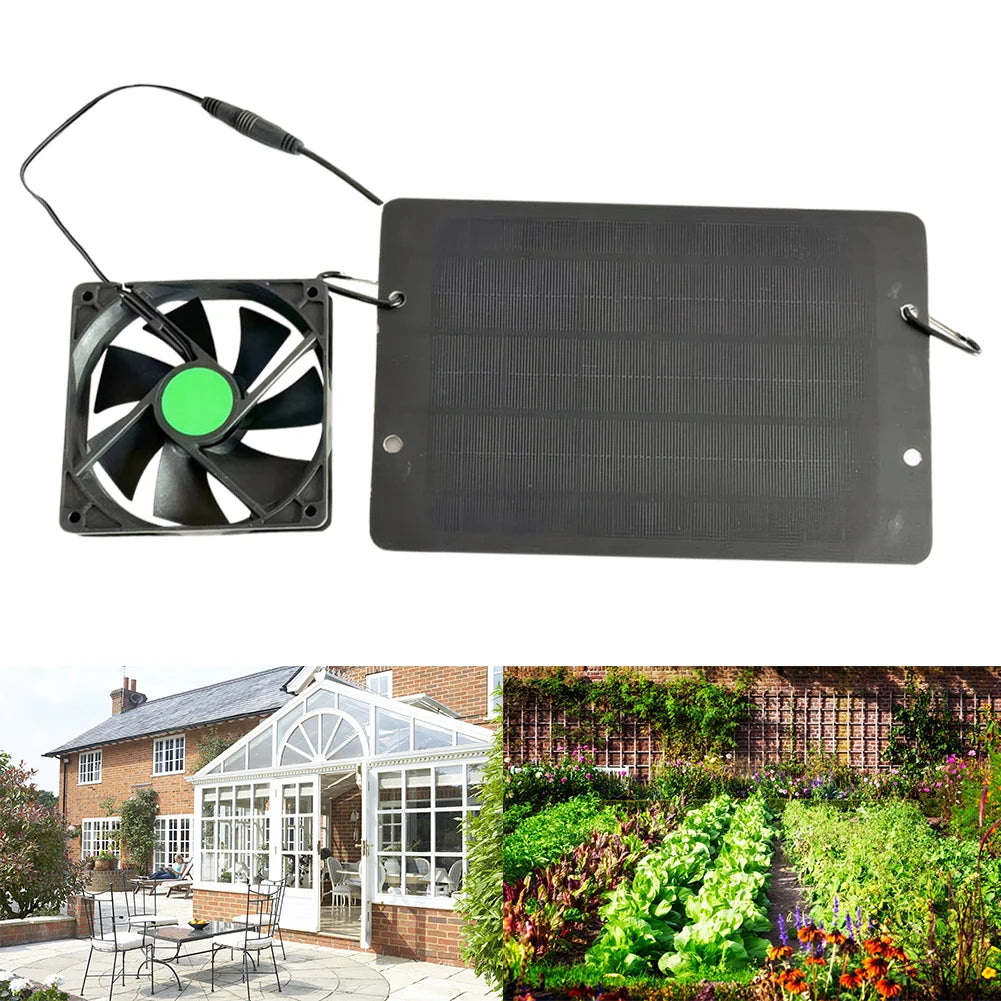 12V 10W Solar Exhaust Fan – IP65 Waterproof Silent Cooling Fan for Dog Kennels, Chicken Coops & Greenhouses