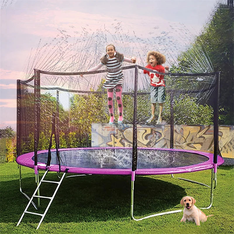 49ft Trampoline Sprinkler Kit – Outdoor Water Play System for Kids, Summer Backyard Fun