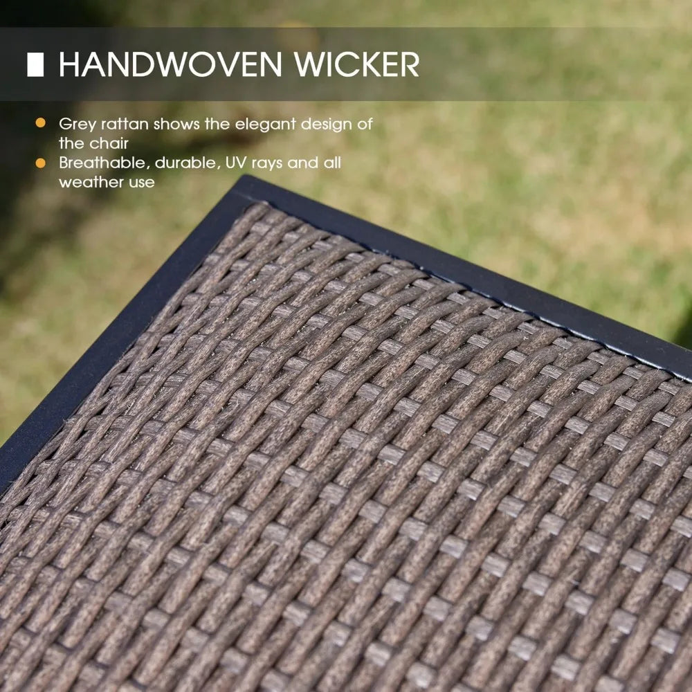 5-Piece Outdoor Patio Bar Set – 35.5" Bar-Height Metal Table with 4 Swivel Wicker Bar Stools for Garden & Backyard