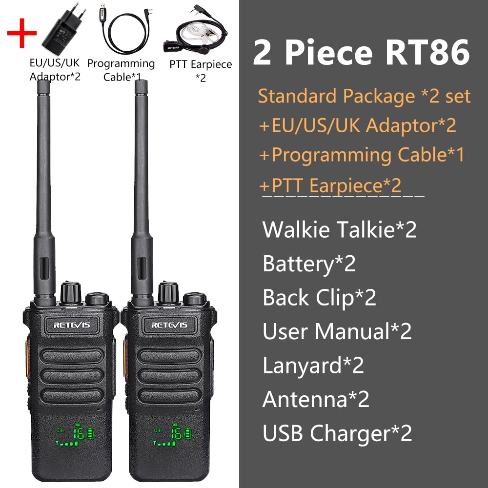 Long-Range Portable Communicator: 10W Retevis Two-Way Walkie Talkie Radio for Hunting, Fishing, and Camping