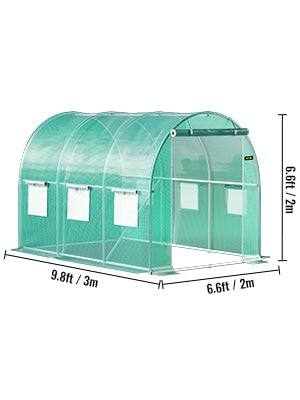 VEVOR Walk-in Tunnel Greenhouse: Galvanized Frame with Waterproof Cover - Available in Various Sizes (15x7x7/10x7x7/20x10x7/12x7x7 ft)