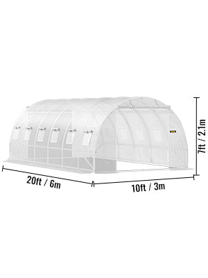 VEVOR Walk-in Tunnel Greenhouse: Galvanized Frame with Waterproof Cover - Available in Various Sizes (15x7x7/10x7x7/20x10x7/12x7x7 ft)